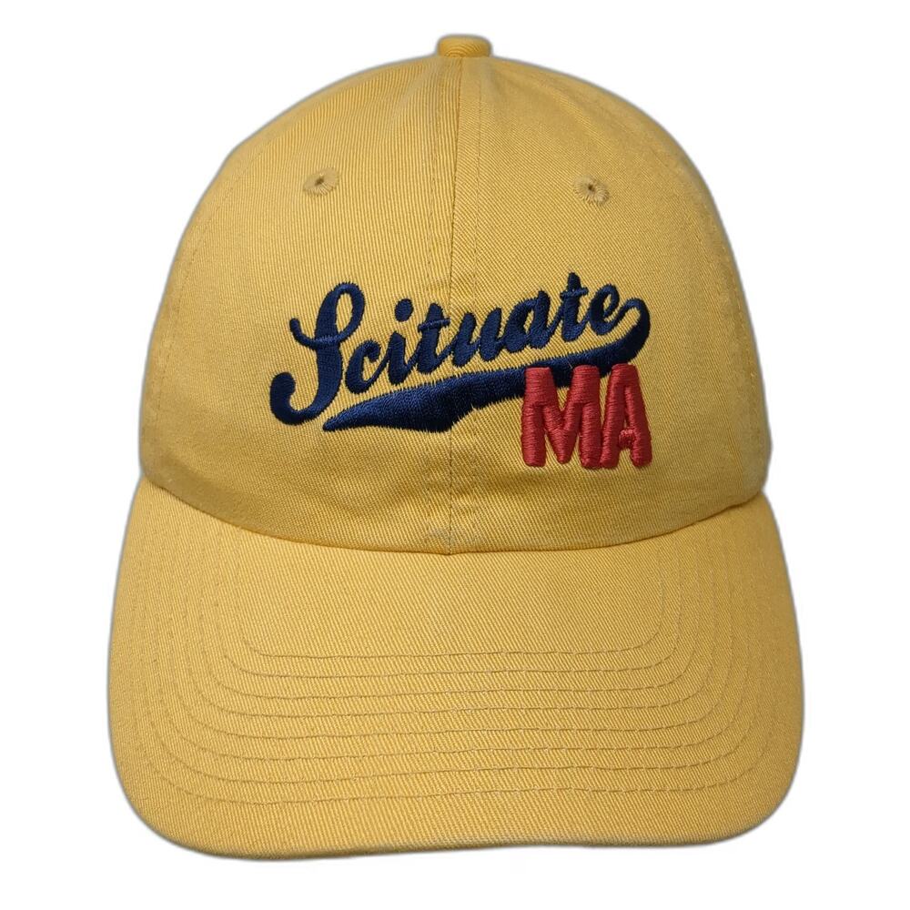 Perrin Baseball Cap Yellow OSFM Scituate MA Massachusetts Slideback Cotton Hat